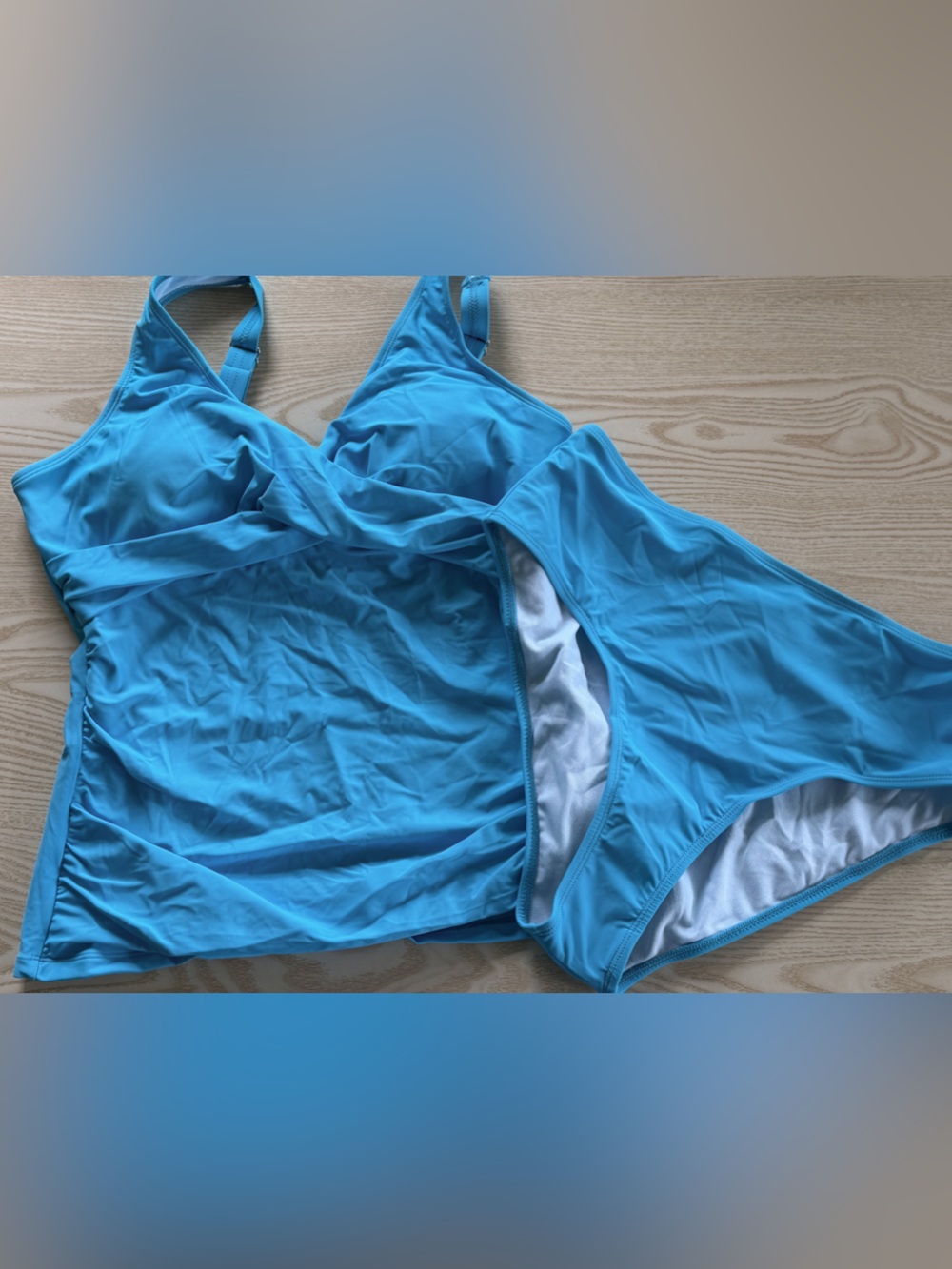 NWT Aqua Blue Tankini Swim Set